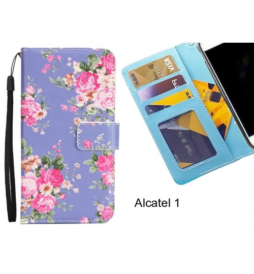 Alcatel 1 case 3 card leather wallet case printed ID