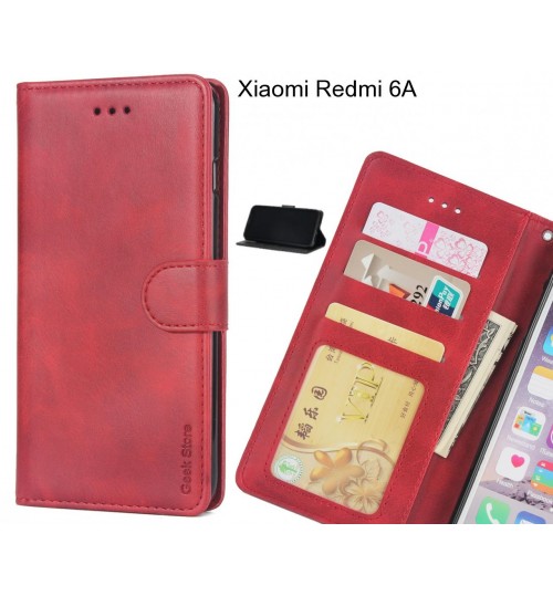 Xiaomi Redmi 6a Case Executive Leather Wallet Case - Red