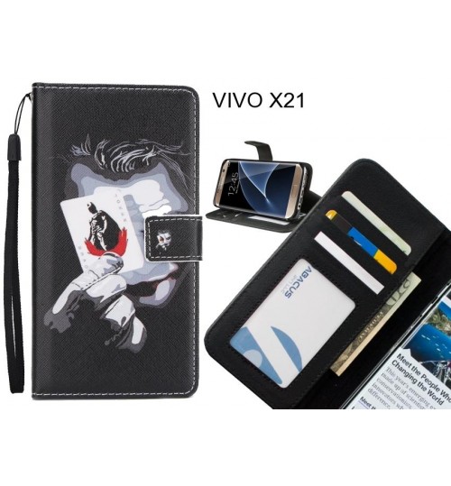 VIVO X21 case 3 card leather wallet case printed ID