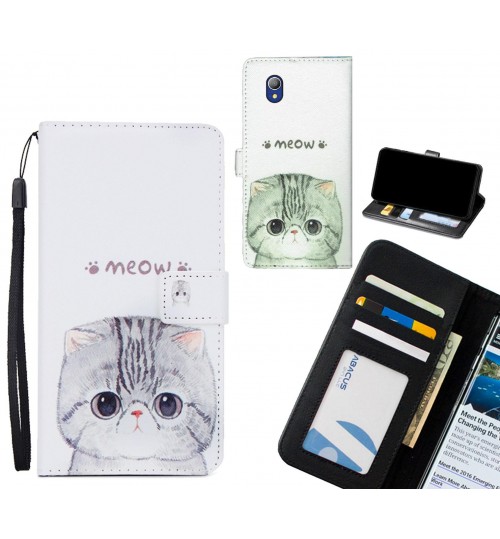 Alcatel 1 case 3 card leather wallet case printed ID