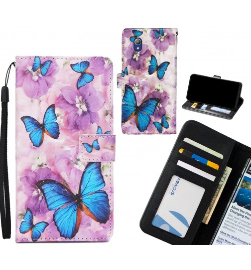 Alcatel 1 case 3 card leather wallet case printed ID
