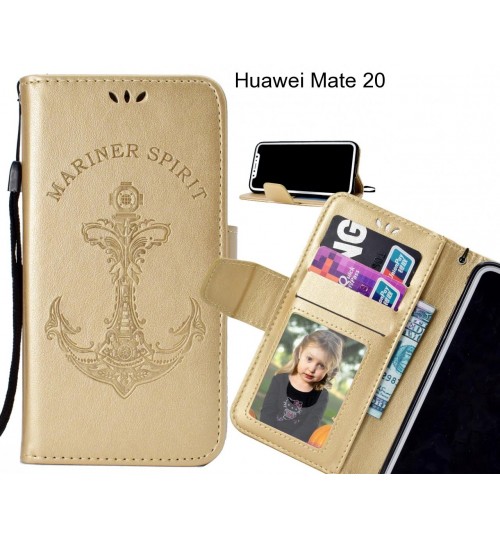 Huawei Mate 20 Case Wallet Leather Case Embossed Anchor Pattern