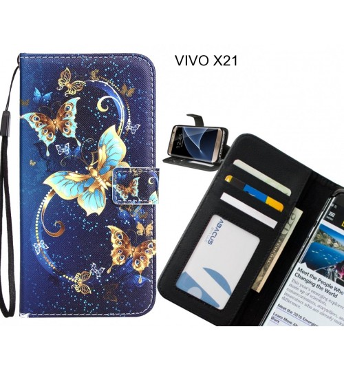 VIVO X21 case 3 card leather wallet case printed ID