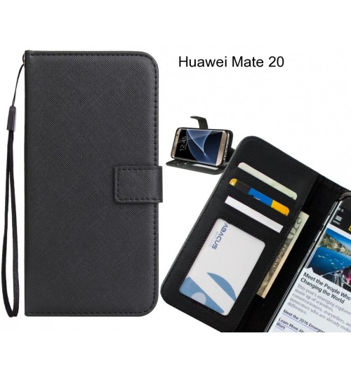 Huawei Mate 20 Case Wallet Leather Id Card Case - Black