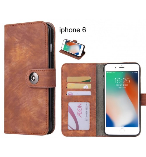Iphone 6 Case Retro Leather Wallet Case - Brown