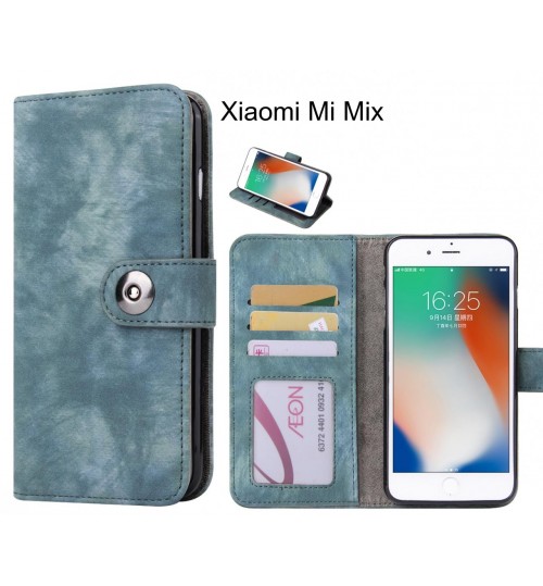 Xiaomi Mi Mix Case Retro Leather Wallet Case - Blue