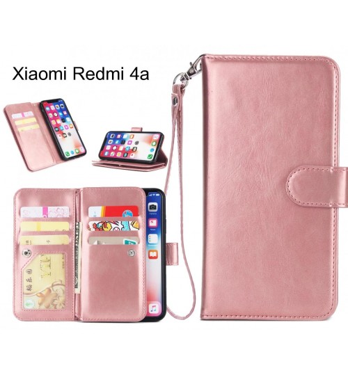 Xiaomi Redmi 4a Case triple wallet leather case 9 card slots