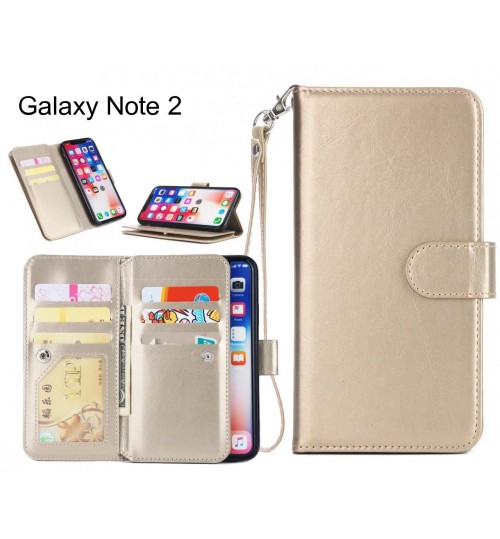 Galaxy Note 2 Case triple wallet leather case 9 card slots