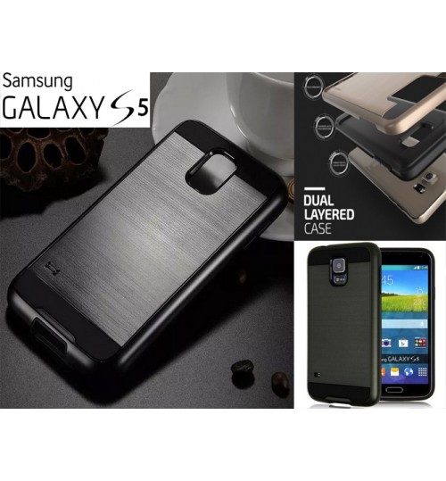 Galaxy S5 impact proof hybrid case brushed+Combo