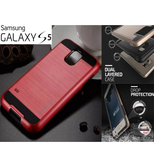 Galaxy S5 impact proof hybrid case brushed+Combo