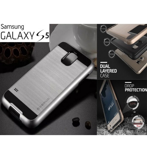 Galaxy S5 impact proof hybrid case brushed+Combo