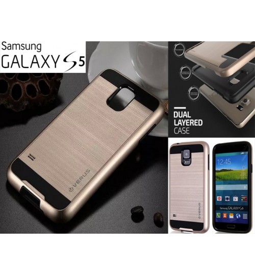 Galaxy S5 impact proof hybrid case brushed+Combo