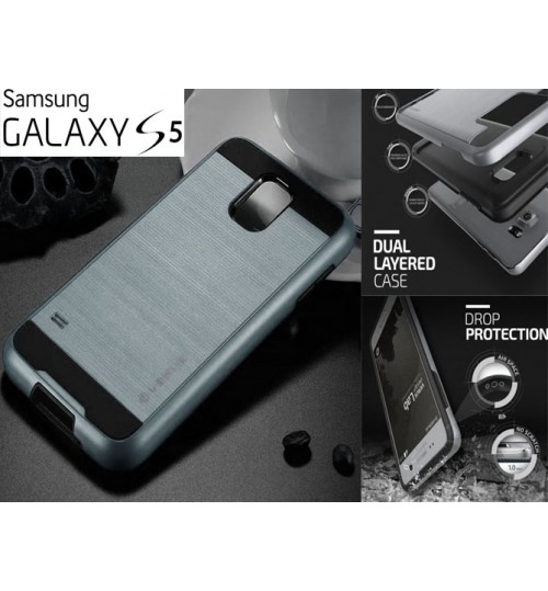 Galaxy S5 impact proof hybrid case brushed+Combo