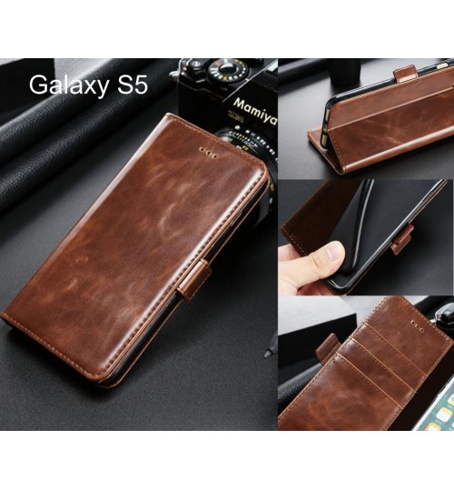 Galaxy S5 case premium fine leather wallet case