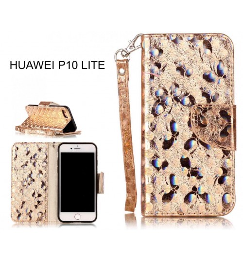 HUAWEI P10 LITE Case Wallet Leather Flip Case laser butterfly