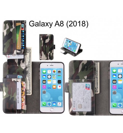 Galaxy A8 (2018) Case Wallet Leather Flip Case 7 Card Slots