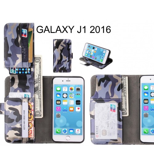 Galaxy J1 2016 Case Wallet Leather Flip Case 7 Card Slots - Grey