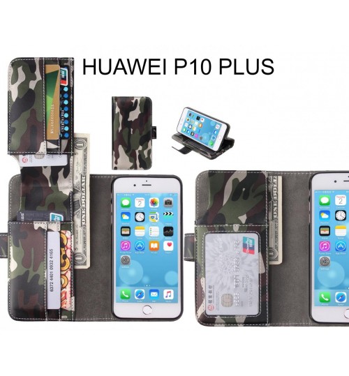 Huawei P10 Plus Case Wallet Leather Flip Case 7 Card Slots - Green