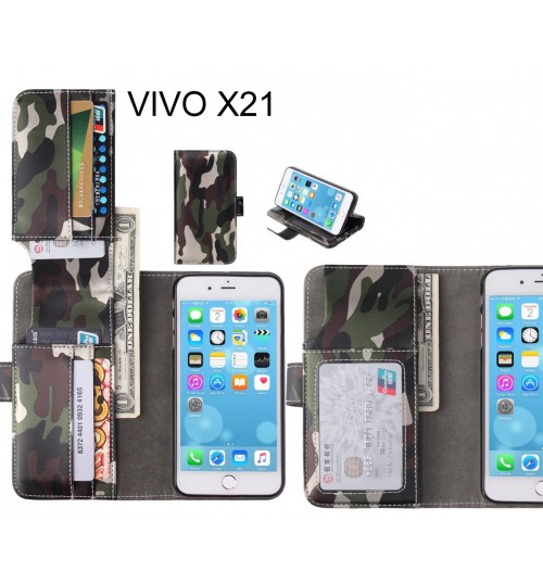 VIVO X21 Case Wallet Leather Flip Case 7 Card Slots