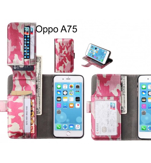 Oppo A75 Case Wallet Leather Flip Case 7 Card Slots