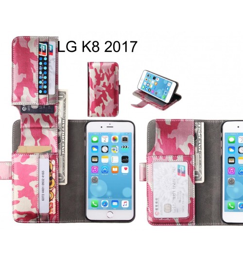 LG K8 2017 Case Wallet Leather Flip Case 7 Card Slots