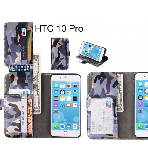 Htc 10 Pro Case Wallet Leather Flip Case 7 Card Slots - Grey