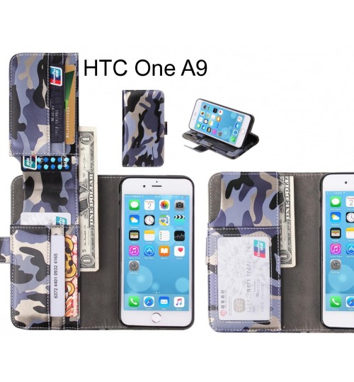 Htc One A9 Case Wallet Leather Flip Case 7 Card Slots - Grey