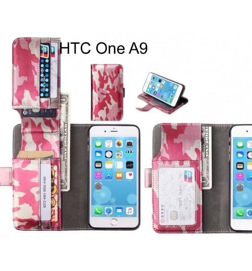 Htc One A9 Case Wallet Leather Flip Case 7 Card Slots - Pink