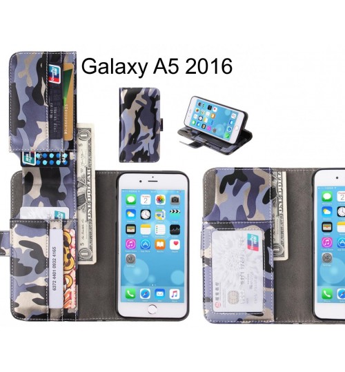 Galaxy A5 2016 Case Wallet Leather Flip Case 7 Card Slots - Grey
