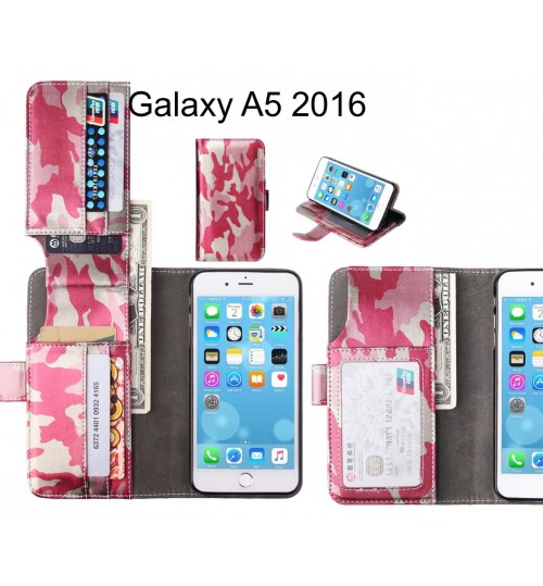 Galaxy A5 2016 Case Wallet Leather Flip Case 7 Card Slots - Pink