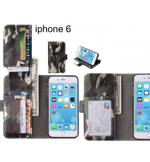 Iphone 6 Case Wallet Leather Flip Case 7 Card Slots - Green
