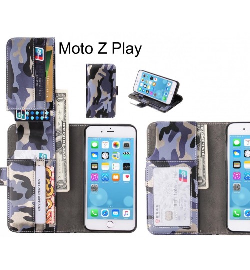 Moto Z Play Case Wallet Leather Flip Case 7 Card Slots