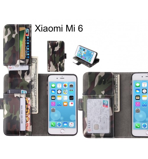 Xiaomi Mi 6 Case Wallet Leather Flip Case 7 Card Slots - Green