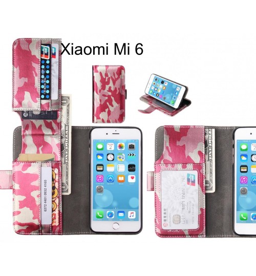 Xiaomi Mi 6 Case Wallet Leather Flip Case 7 Card Slots - Pink