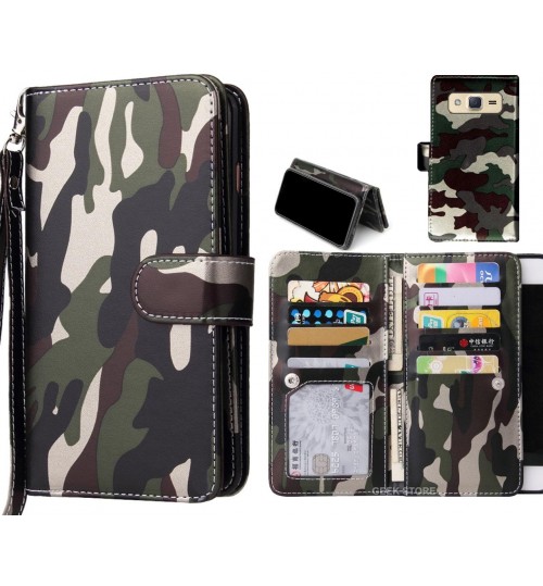 Galaxy J2 Case Multi function Wallet Leather Case Camouflage