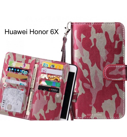 Huawei Honor 6X Case Multi function Wallet Leather Case Camouflage