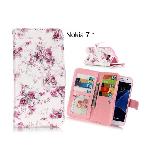 Nokia 7.1 case Multifunction wallet leather case
