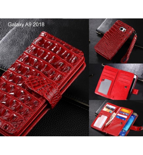 Galaxy A9 2018 case Croco wallet Leather case