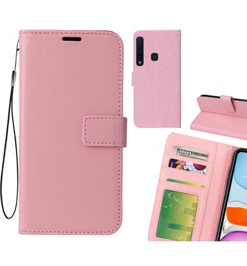 Galaxy A9 2018 Case Fine Leather Wallet Case - Pink