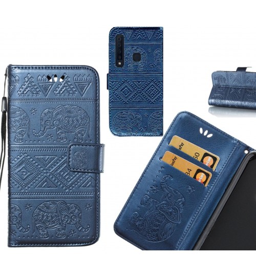 Galaxy A9 2018 case Wallet Leather flip case Embossed Elephant Pattern