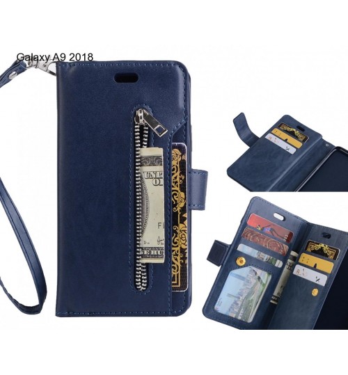 Galaxy A9 2018 case 10 cards slots wallet leather case with zip