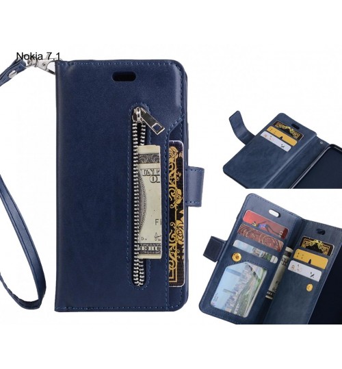 Nokia 7.1 case 10 cards slots wallet leather case with zip