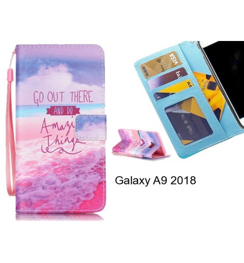 Galaxy A9 2018 case 3 card leather wallet case printed ID