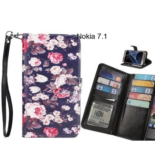 Nokia 7.1 case Multifunction wallet leather case