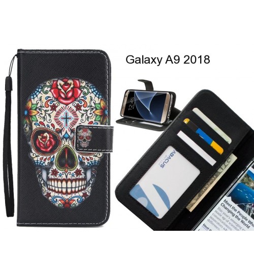 Galaxy A9 2018 case 3 card leather wallet case printed ID