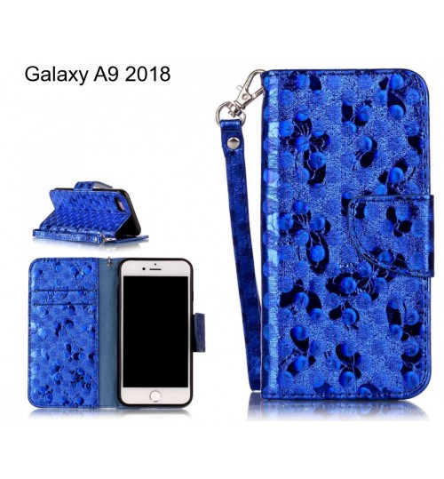 Galaxy A9 2018 Case Wallet Leather Flip Case laser butterfly