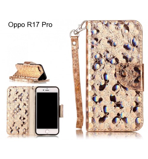 Oppo R17 Pro Case Wallet Leather Flip Case laser butterfly