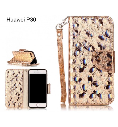Huawei P30 Case Wallet Leather Flip Case laser butterfly