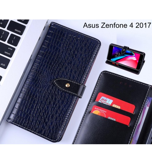 Asus Zenfone 4 2017 case croco pattern leather wallet case