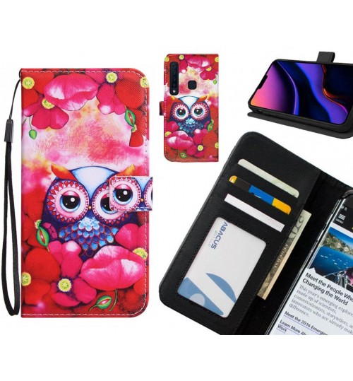 Galaxy A9 2018 case 3 card leather wallet case printed ID